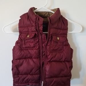 Baby Gap maroon and plaid vest
